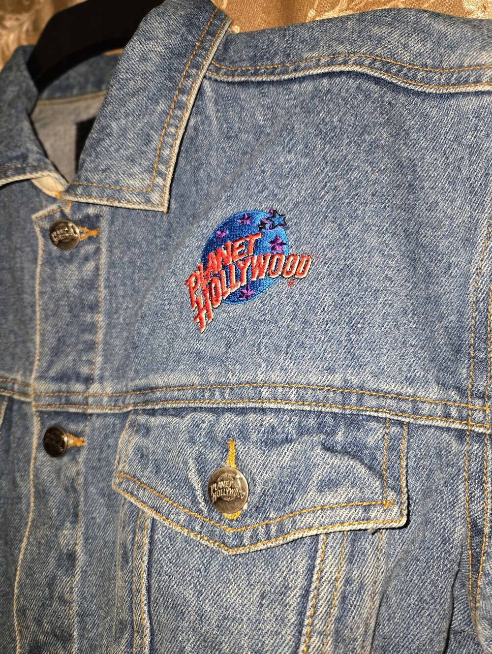 Vintage Planet Hollywood Embroidered Denim Jacket- Key West - Picture 4 of 8